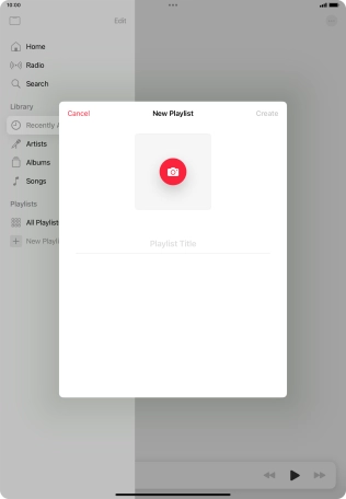 Press the text input field and key in a name for the playlist.