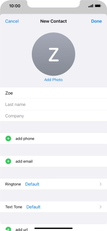 Press Last name and key in the last name.
