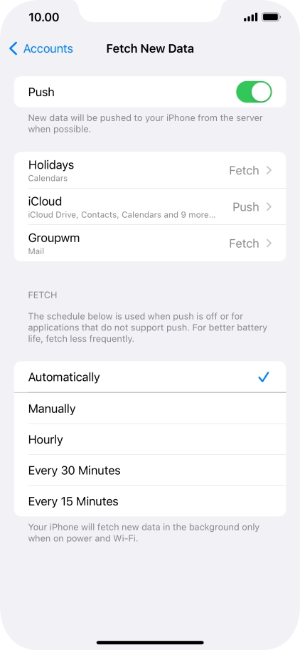 Press the indicator next to 