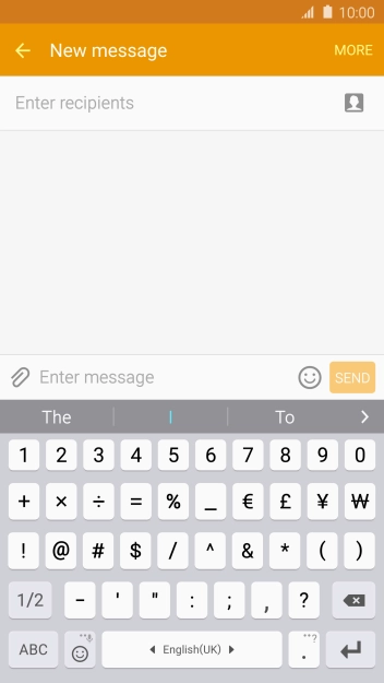 Press the required numbers and symbols.