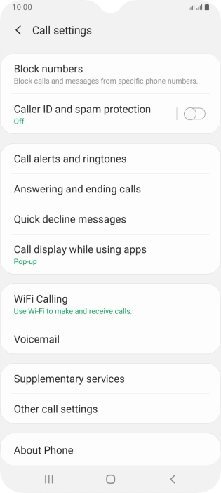 Press Supplementary services.