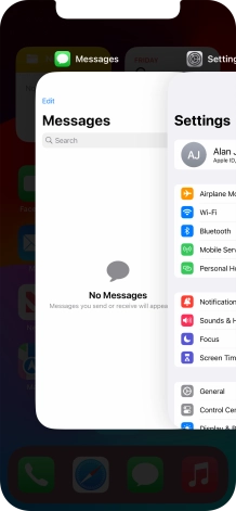 Slide upwards on the required application to end it.