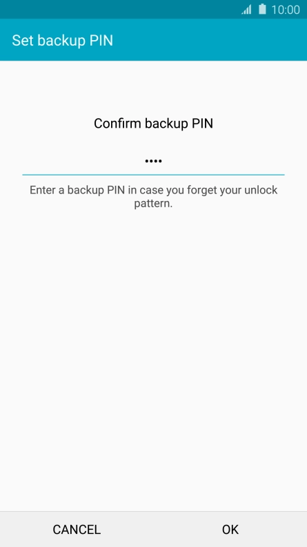 Key in the PIN again and press OK.