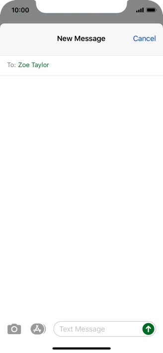 Press the text input field and write the text for your picture message.