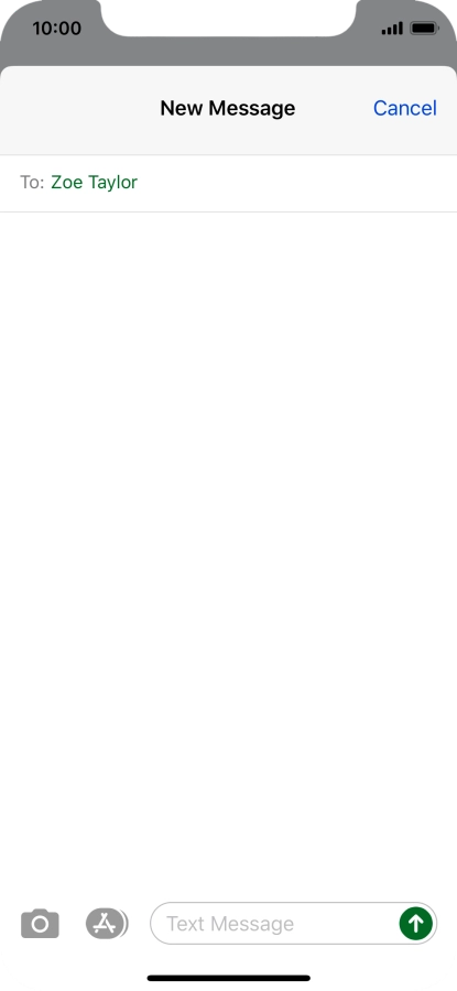 Press the text input field and write the text for your picture message.