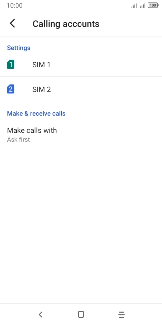 Press the name of the SIM.