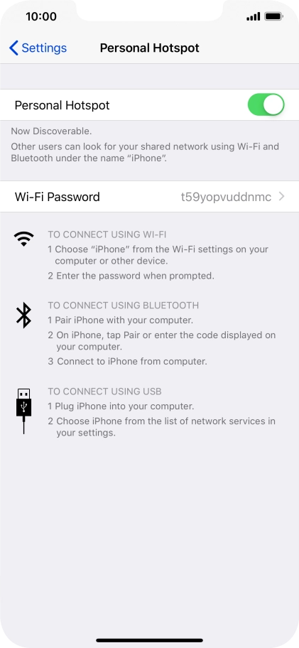 Press Wi-Fi Password and key in the required password.