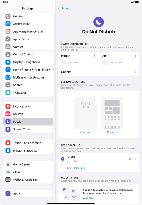 Press People and follow the instructions on the screen to select which contacts you would like to receive calls and notifications from when Do Not Disturb is turned on.