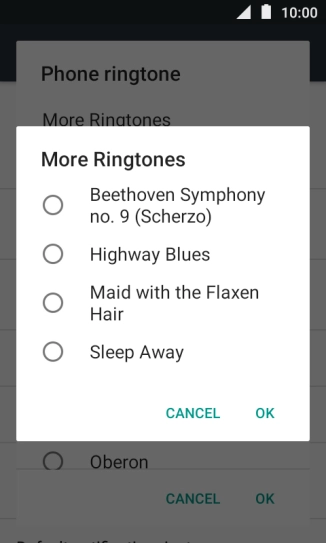 Press the required ring tone.