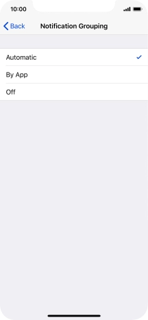 Press the required setting.