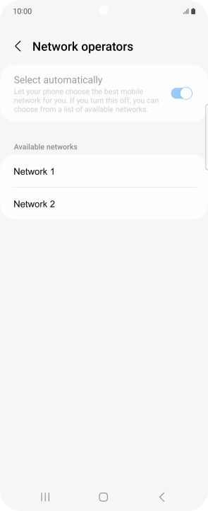 Press the required network.