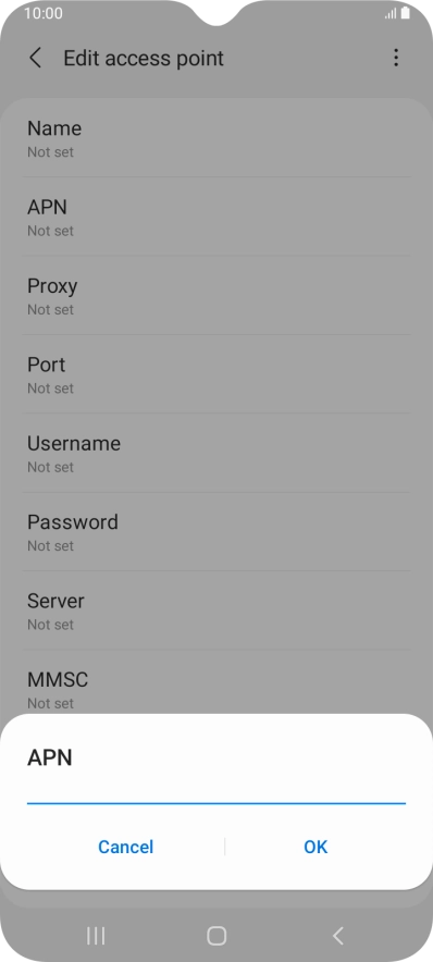 Key in live.vodafone.com and press OK.