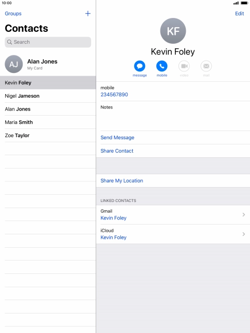 Press the new contact icon.