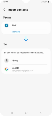 Press the required Google account.