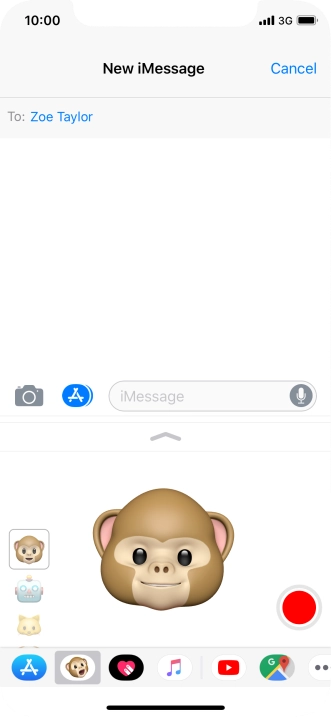 You can also send pictures, video clips, audio files and different effects in your iMessage. Follow the instructions on the screen to send your iMessage with the required content.