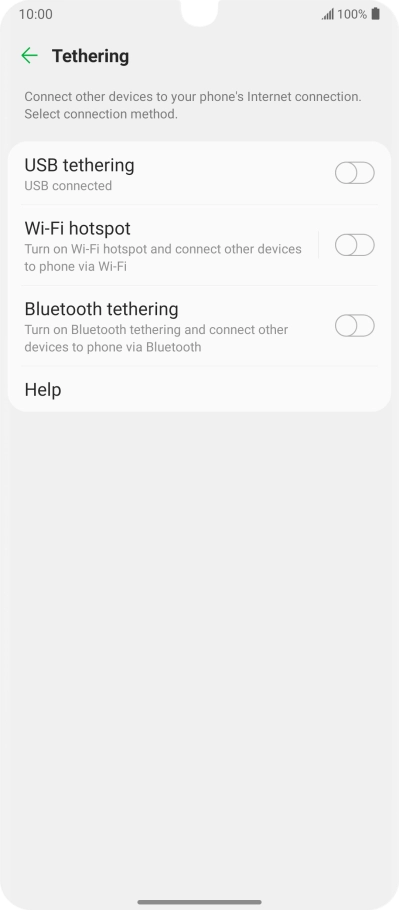 Press Wi-Fi hotspot.