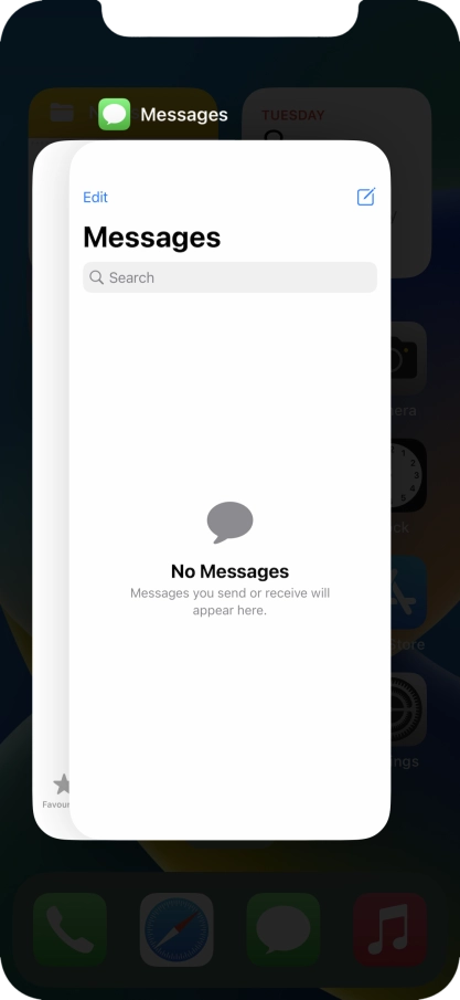 Slide upwards on the required application to end it.