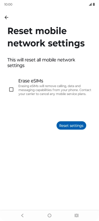 Press Reset settings.