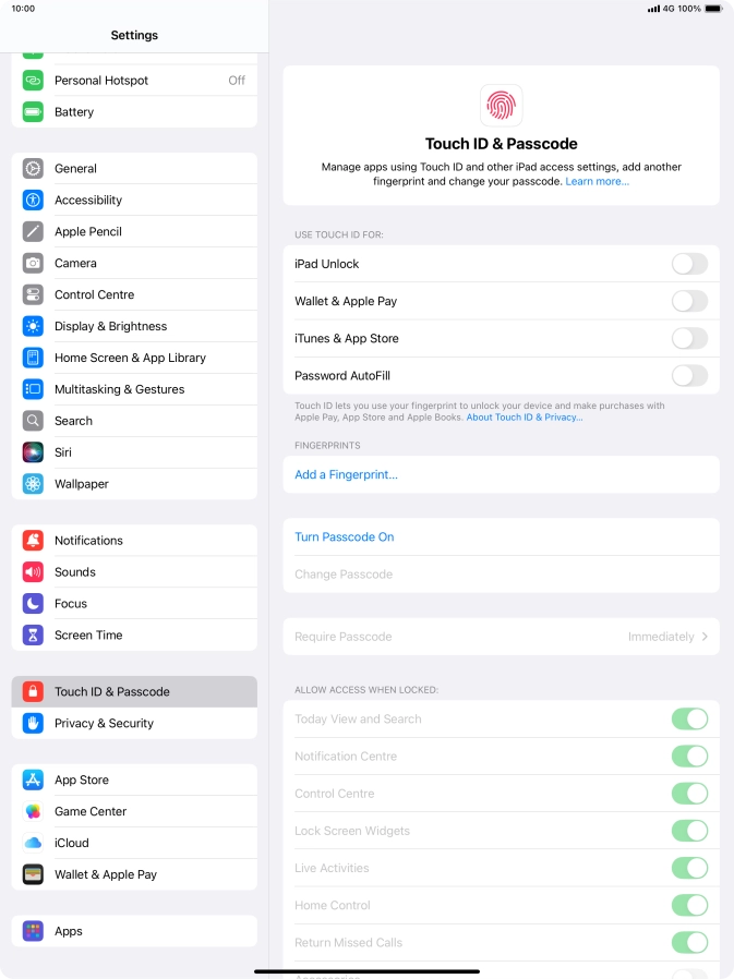 Press Add a Fingerprint... and follow the instructions on the screen to add your fingerprint.