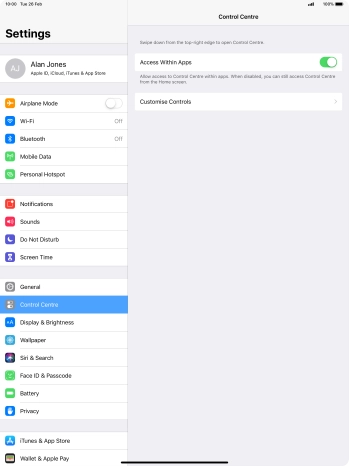 Press the indicator next to 
