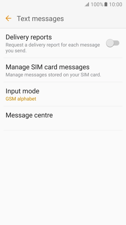 Press Message centre.