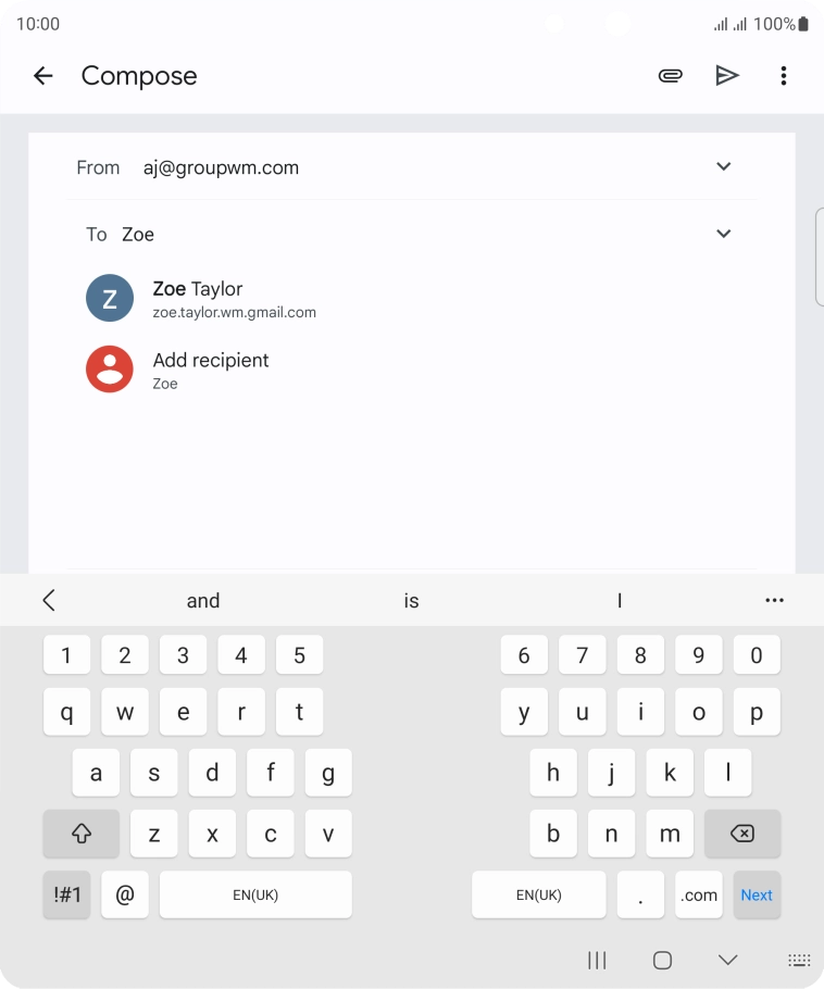 Press the required contact.