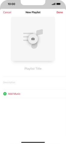 Press the text input field and key in a name for the playlist.