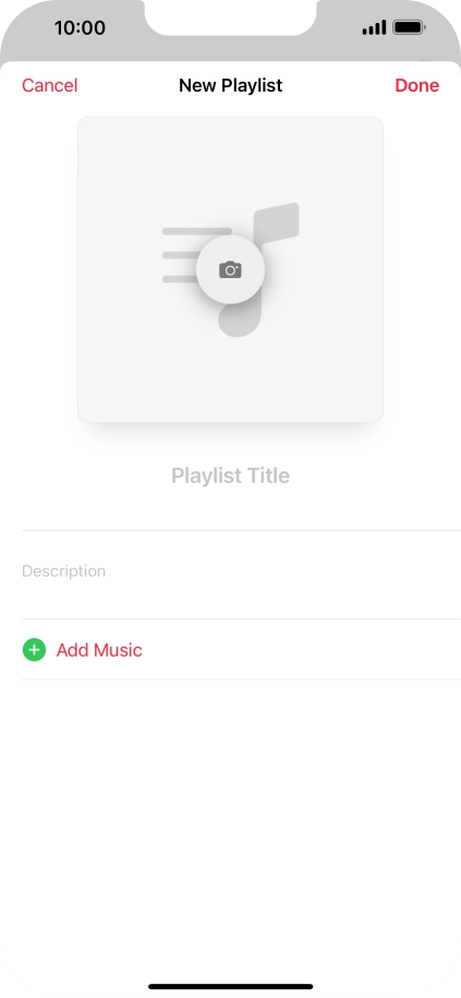 Press the text input field and key in a name for the playlist.