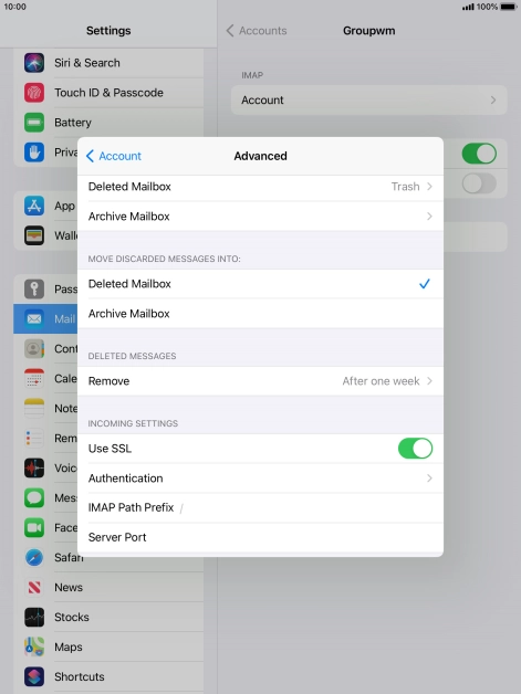 Press the indicator next to 