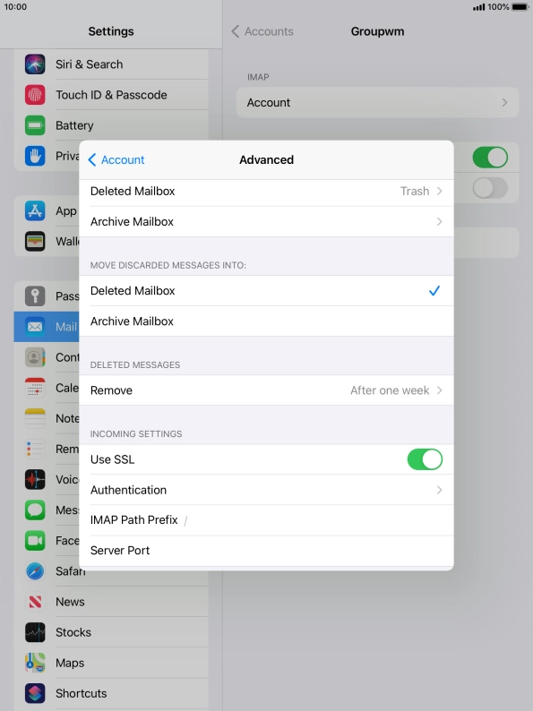Press the indicator next to 