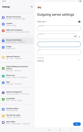 Press the field below 