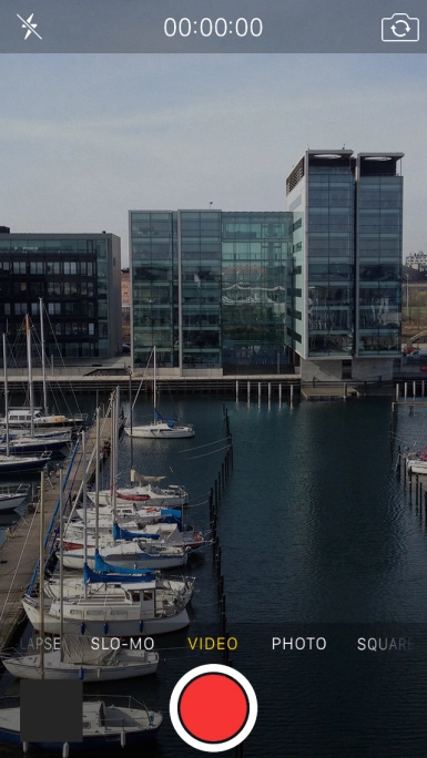 Press the video light icon.