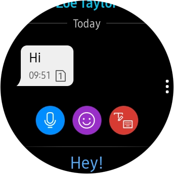 Press the write reply icon and key in the required text.