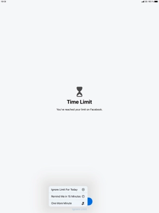 Press the required setting.
