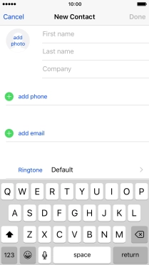 Press First name and key in the first name.