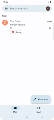 Press the email account icon.