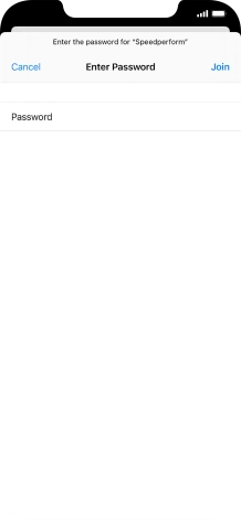 Key in the password for the Wi-Fi network and press Join.