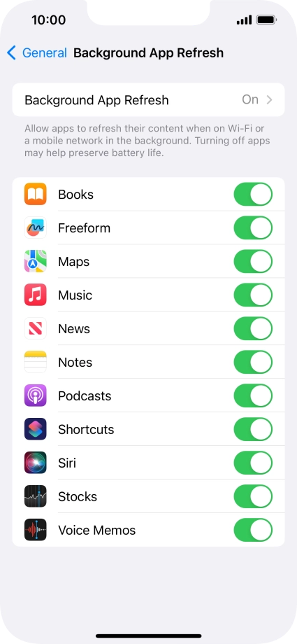 Press Background App Refresh.