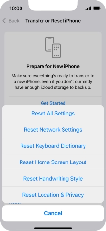 Press Reset Network Settings.