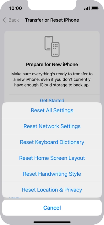 Press Reset Network Settings.