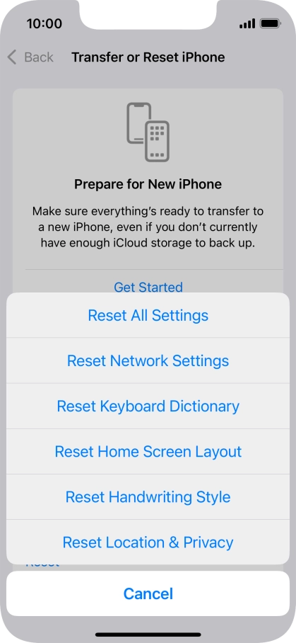 Press Reset Network Settings.
