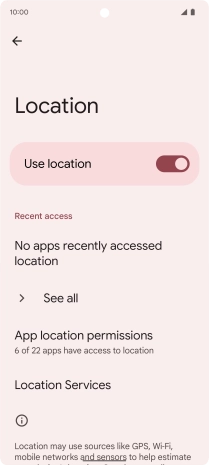 Press App location permissions.