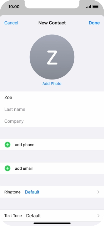 Press Last name and key in the last name.