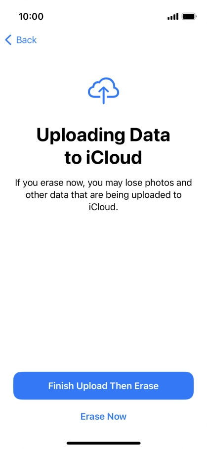 Press the required setting.