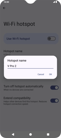 Key in the required Wi-Fi hotspot name and press OK.