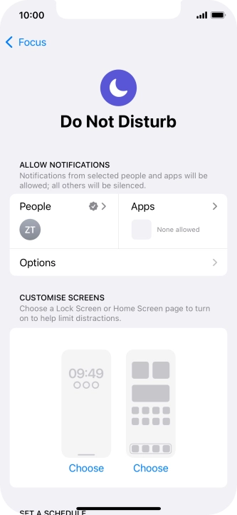 Press People and follow the instructions on the screen to select which contacts you would like to receive calls and notifications from when Do Not Disturb is turned on.