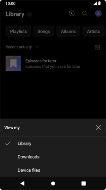 Press the required category and go to the required audio file.