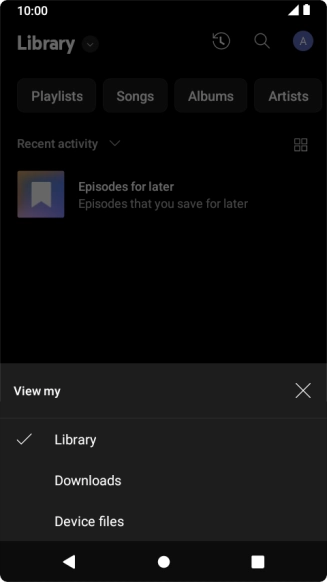 Press the required category and go to the required audio file.