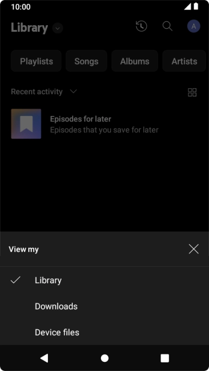 Press the required category and go to the required audio file.