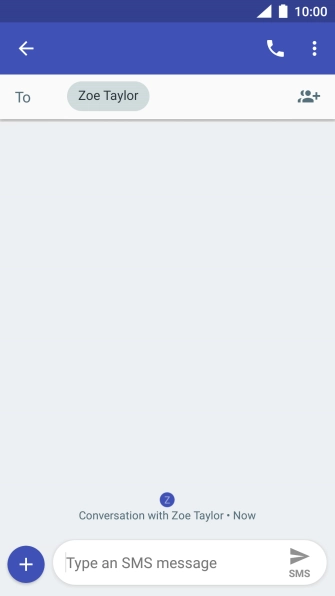 Press the text input field and write the text for your text message.